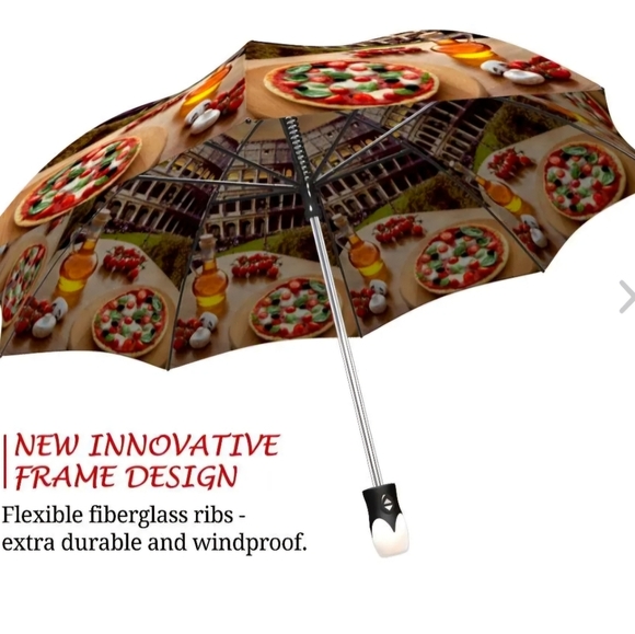 La Bella Umbrella Rome Colliseum Pizza Quality Rain Gift Box - Picture 4 of 10